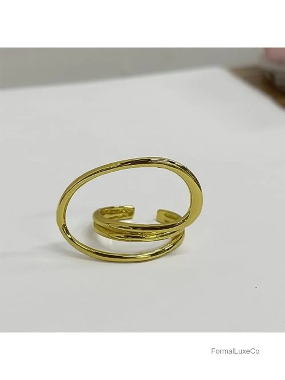 Irregular Statement Ring Open Wrap Band Adjustable Size 7-10 Hypoallergenic